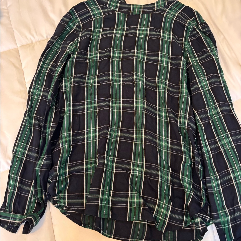Green and Black Plaid Shirt
